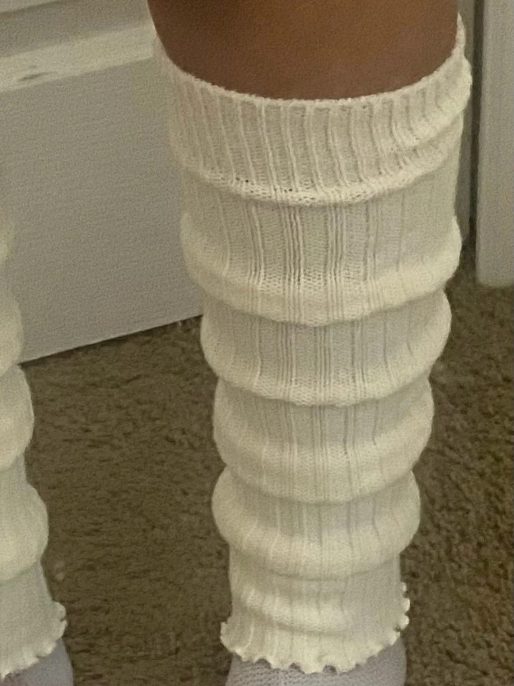 Over-the-knee Cream Leg Warmers